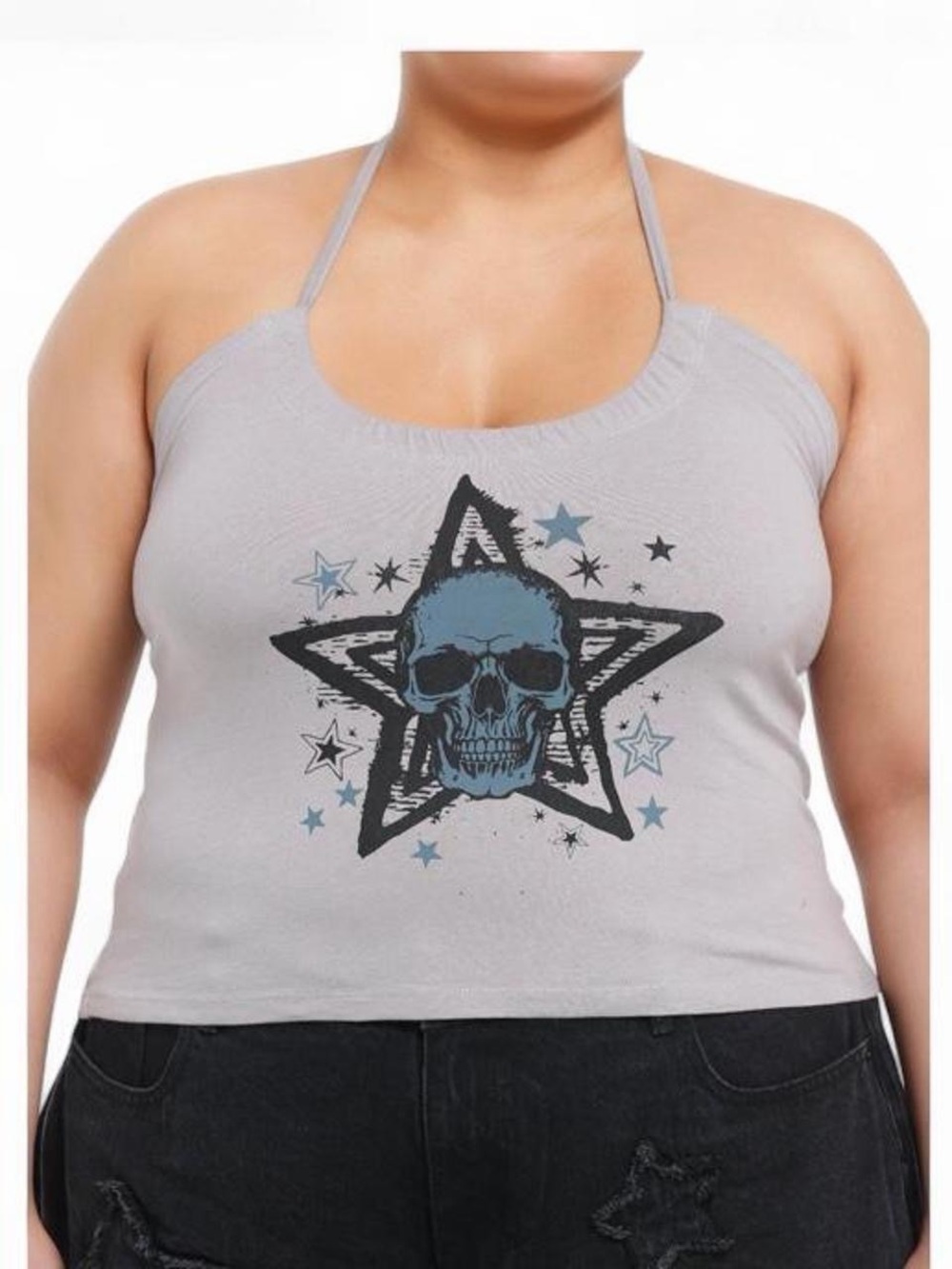 Social Collision Skull & Star Girls Halter Top Plus Size 3x